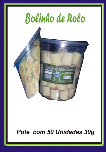 Bolinho de Rolo  Pote com 50Unidades 20g cada